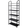 Metal Utility Bookcase Bookshelf Rack Black Finish