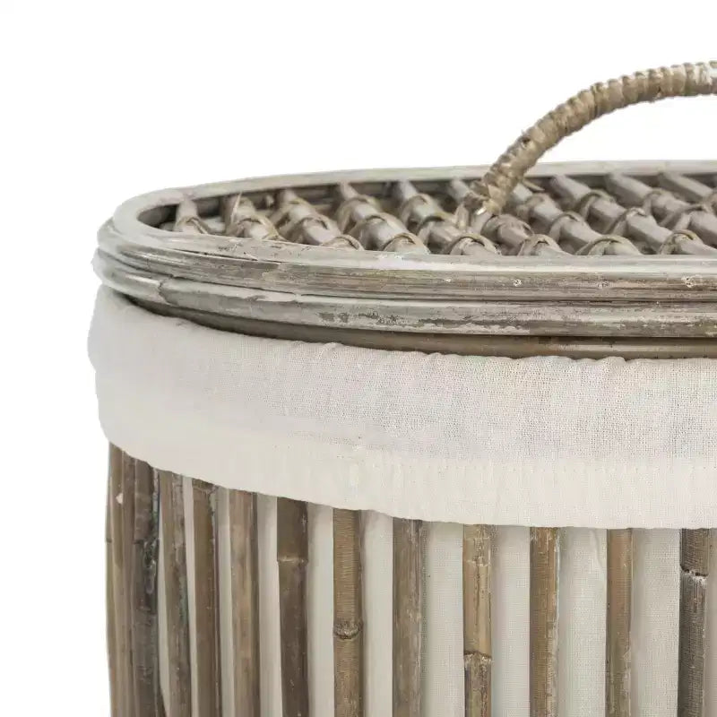 Libby Laundry Basket with Liner (Set of 2) - HAC6502 - White/White Washed - Safavieh