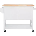 Carrello da cucina Kesler 2 ante 1 ripiano - KCH8705 - Bianco/Naturale - Safavieh