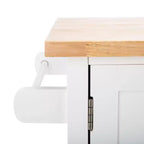 Carrello da cucina Kesler 2 ante 1 ripiano - KCH8705 - Bianco/Naturale - Safavieh