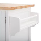 Carrello da cucina Kesler 2 ante 1 ripiano - KCH8705 - Bianco/Naturale - Safavieh