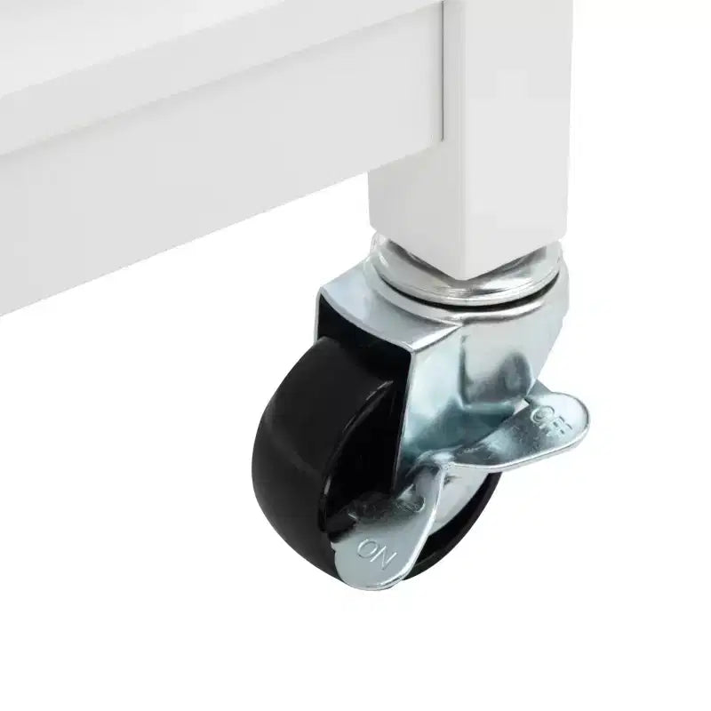 Carrello da cucina Kesler 2 ante 1 ripiano - KCH8705 - Bianco/Naturale - Safavieh