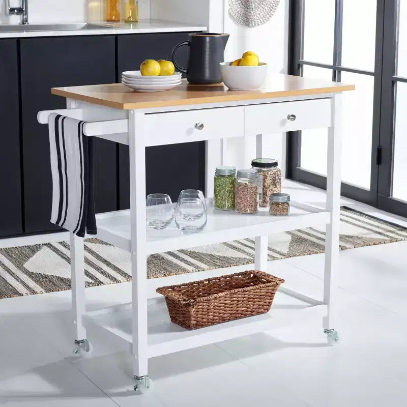 Carrello da Cucina Cohyn con 2 Cassetti e 3 Ripiani - KCH1401 - Safavieh