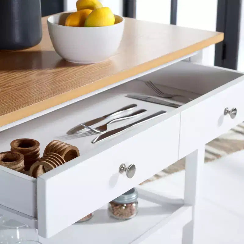 Carrello da Cucina Cohyn con 2 Cassetti e 3 Ripiani - KCH1401 - Safavieh