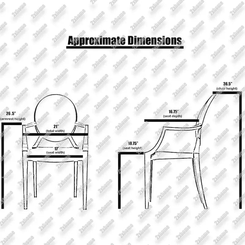 Sedia da pranzo moderna in stile di design, in plastica trasparente stampata, cristallina con braccioli, per interni ed esterni