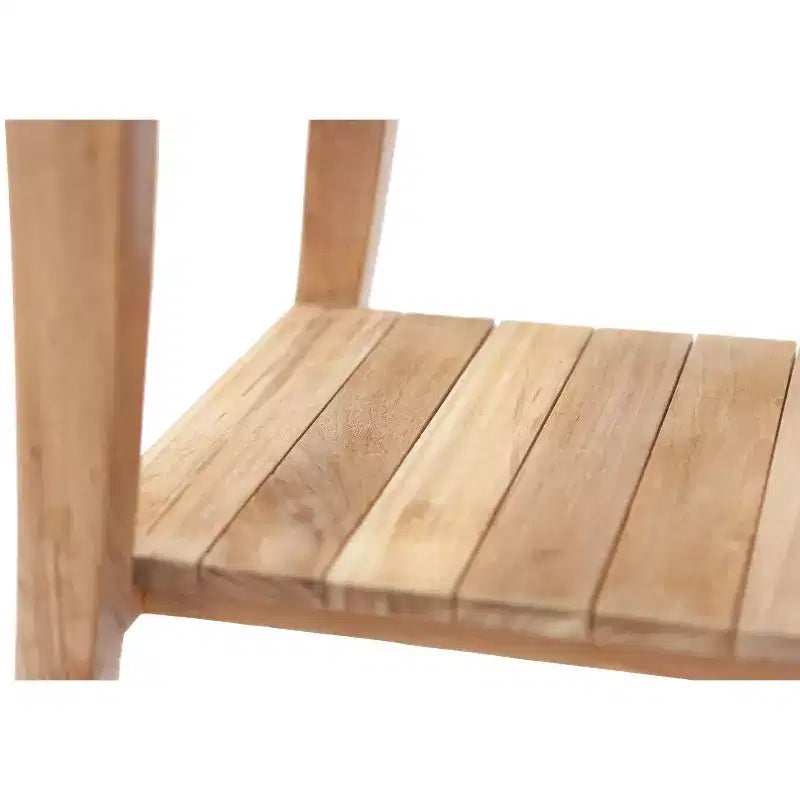Nordic Teak 30 Asian Style Shower Bench with Shelf - Beige