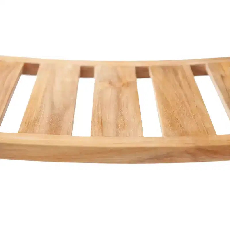 Nordic Teak 30 Asian Style Shower Bench with Shelf - Beige