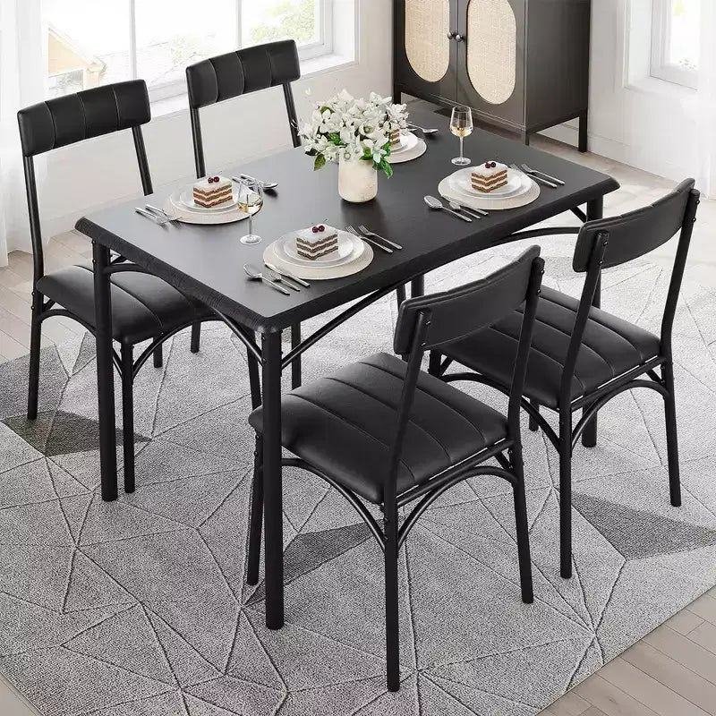 WhizMax Dining Table Set for 2, Square Dining Room Table Set with 2 Upholstered Chairs, 3 Piece Kitchen Table and Chairs, Kitchen Table Set