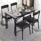 WhizMax Dining Table Set for 2, Square Dining Room Table Set with 2 Upholstered Chairs, 3 Piece Kitchen Table and Chairs, Kitchen Table Set