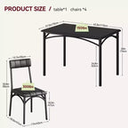 WhizMax Dining Table Set for 2, Square Dining Room Table Set with 2 Upholstered Chairs, 3 Piece Kitchen Table and Chairs, Kitchen Table Set