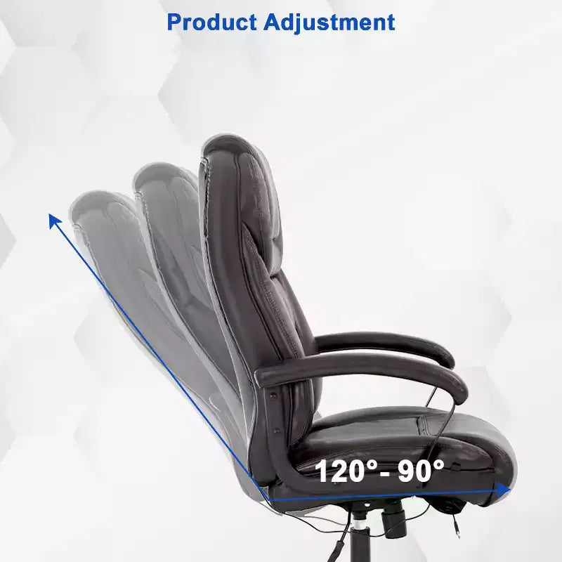 FDW Big and Tall Executive Office Chair with Lumbar Support Wide Seat Adjustable Height and Swivel Function Perfect for Home and Office Use