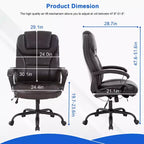 FDW Big and Tall Executive Office Chair with Lumbar Support Wide Seat Adjustable Height and Swivel Function Perfect for Home and Office Use