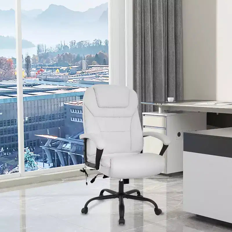 FDW Big and Tall Executive Office Chair with Lumbar Support Wide Seat Adjustable Height and Swivel Function Perfect for Home and Office Use