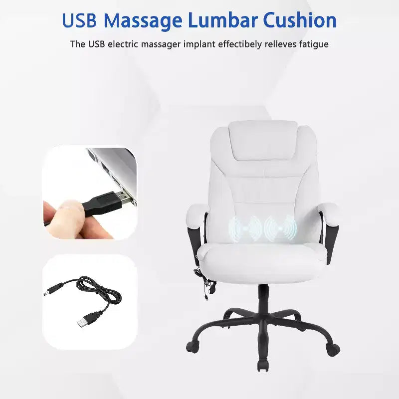 FDW Big and Tall Executive Office Chair with Lumbar Support Wide Seat Adjustable Height and Swivel Function Perfect for Home and Office Use