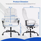FDW Big and Tall Executive Office Chair with Lumbar Support Wide Seat Adjustable Height and Swivel Function Perfect for Home and Office Use
