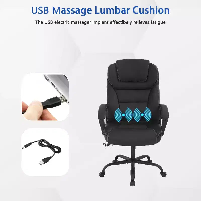 FDW Big and Tall Executive Office Chair with Lumbar Support Wide Seat Adjustable Height and Swivel Function Perfect for Home and Office Use