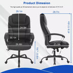 FDW Big and Tall Executive Office Chair with Lumbar Support Wide Seat Adjustable Height and Swivel Function Perfect for Home and Office Use