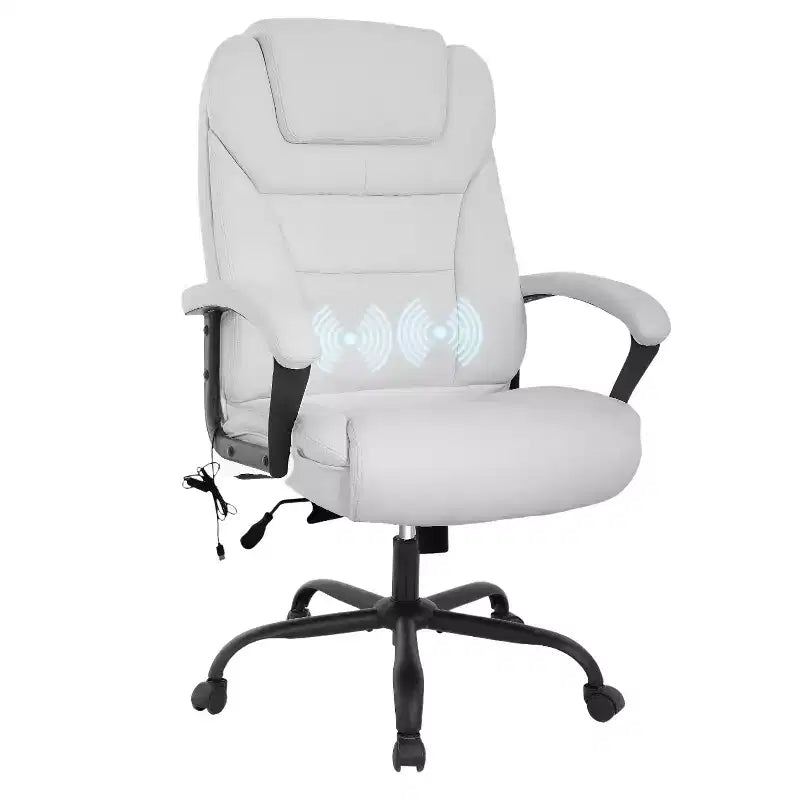 FDW Big and Tall Executive Office Chair with Lumbar Support Wide Seat Adjustable Height and Swivel Function Perfect for Home and Office Use