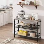 Garvee Console Table, 3-Tier Sofa Tables Narrow Entryway Table with Storage, 43 Behind Couch Table Industrial Hallway Table, Rustic Gray