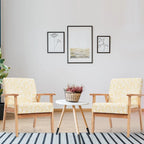 Gymax 2PCS Accent Armchair Upholstered Chair Home Office w/ Wooden - 25 x 26.5 x 32