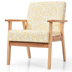 Gymax 2PCS Accent Armchair Upholstered Chair Home Office w/ Wooden - 25 x 26.5 x 32