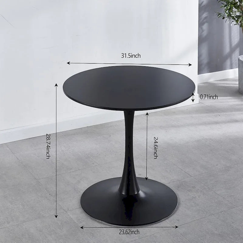 Round Dining Table Set for 4,5-Piece Modern Dining Table with 4 Chairs