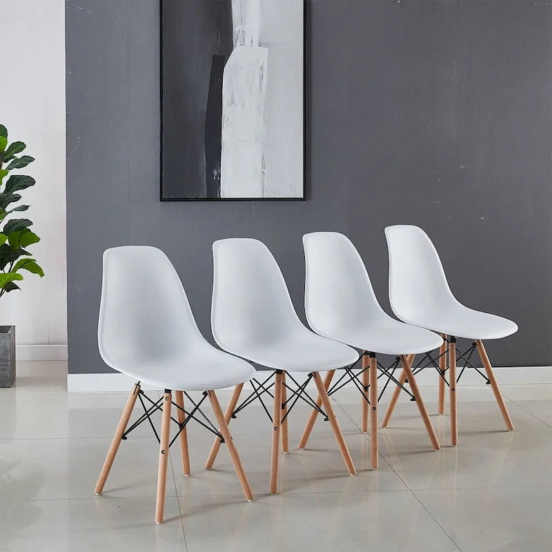 Round Dining Table Set for 4,5-Piece Modern Dining Table with 4 Chairs