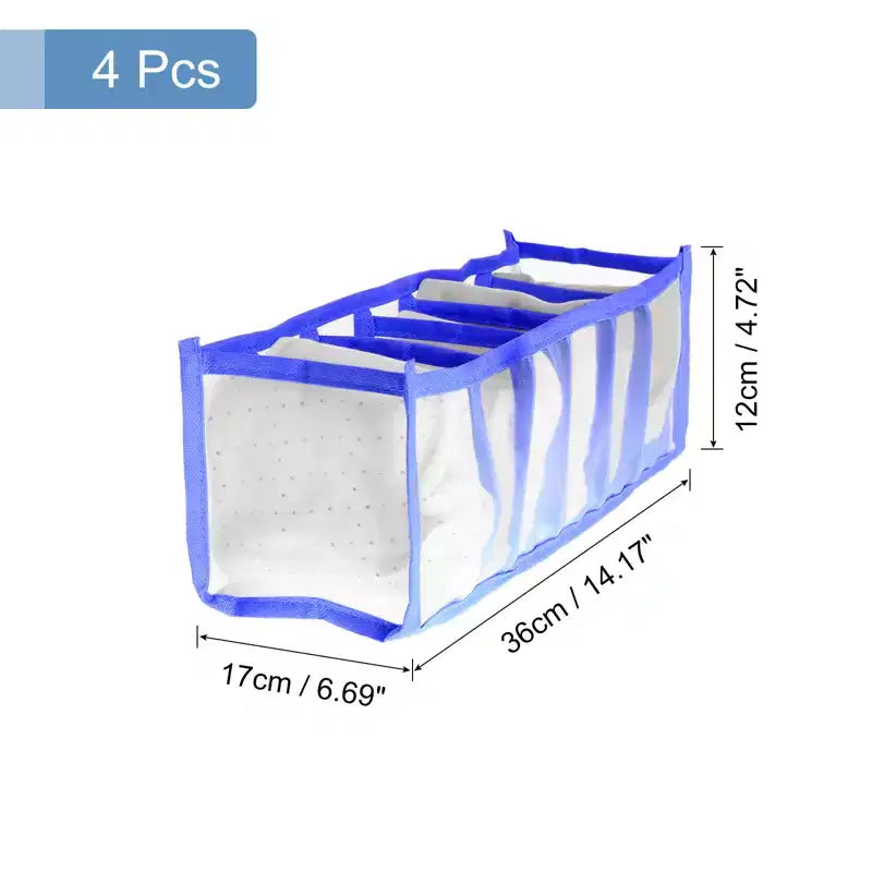 Unique Bargains Foldable Drawer Organizers Storage Bins for Storing Socks Underpants Ties 4 Pcs