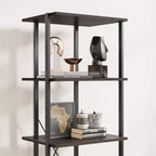 3 Tier Bookshelf with Storage Drawers,70.9 Inch Tall Industrial Book Shelf with Open Display Shelves,3 Shelf Bookcase with Metal Frame