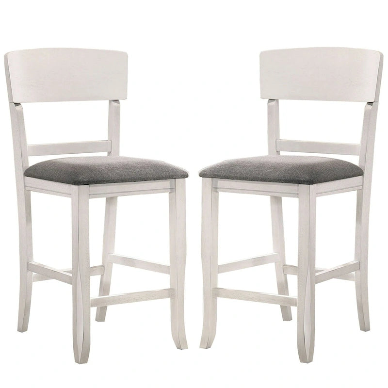 Sedia in Legno Altezza Bancone con Schienale Curvo, Set da 2 - 18,5 L x 20,5 P x 40 A