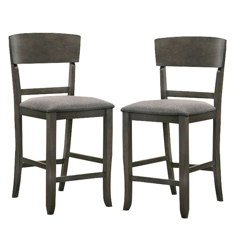 Sedia in Legno Altezza Bancone con Schienale Curvo, Set da 2 - 18,5 L x 20,5 P x 40 A