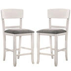Wooden Counter Height Chair with Curved Back, Set of 2 - 18.5 L x 20.5 W x 40 H
