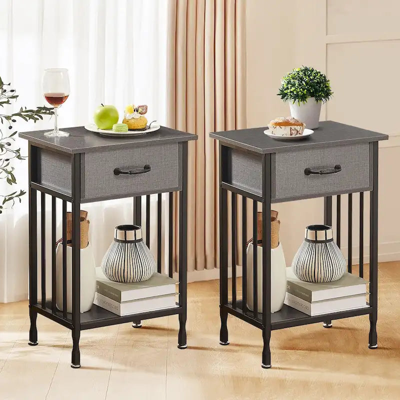 VECELO Comodini moderni set da 2 con cassetto e ripiano portaoggetti