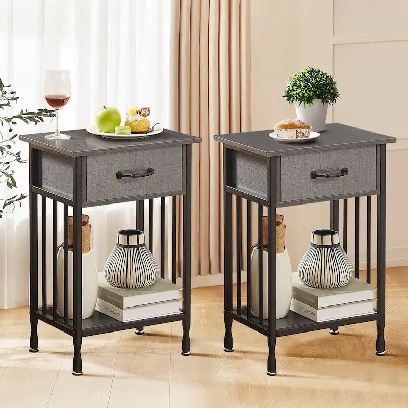 VECELO Comodini moderni set da 2 con cassetto e ripiano portaoggetti