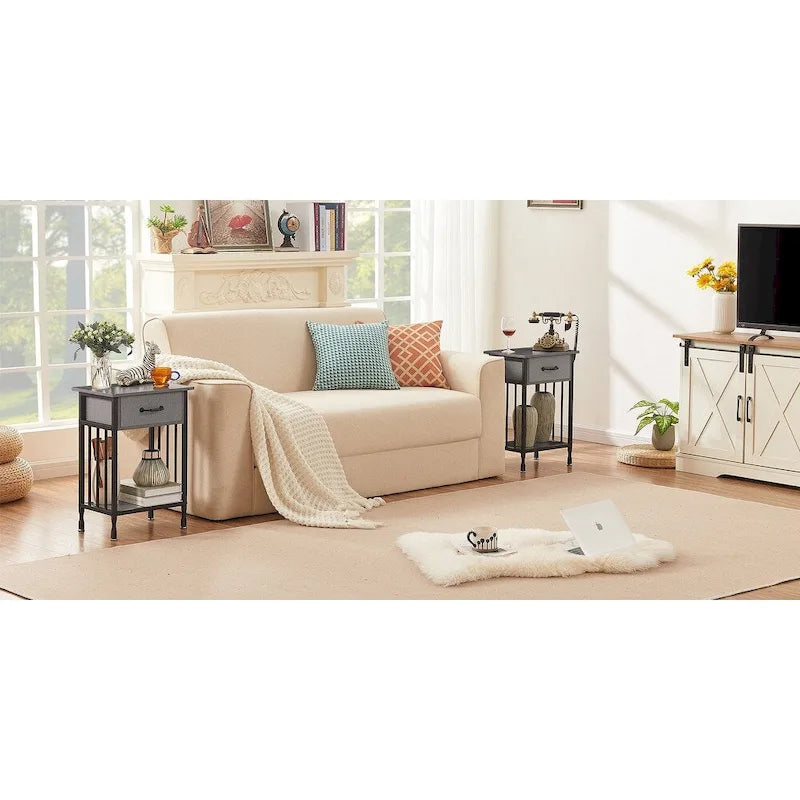 VECELO Comodini moderni set da 2 con cassetto e ripiano portaoggetti