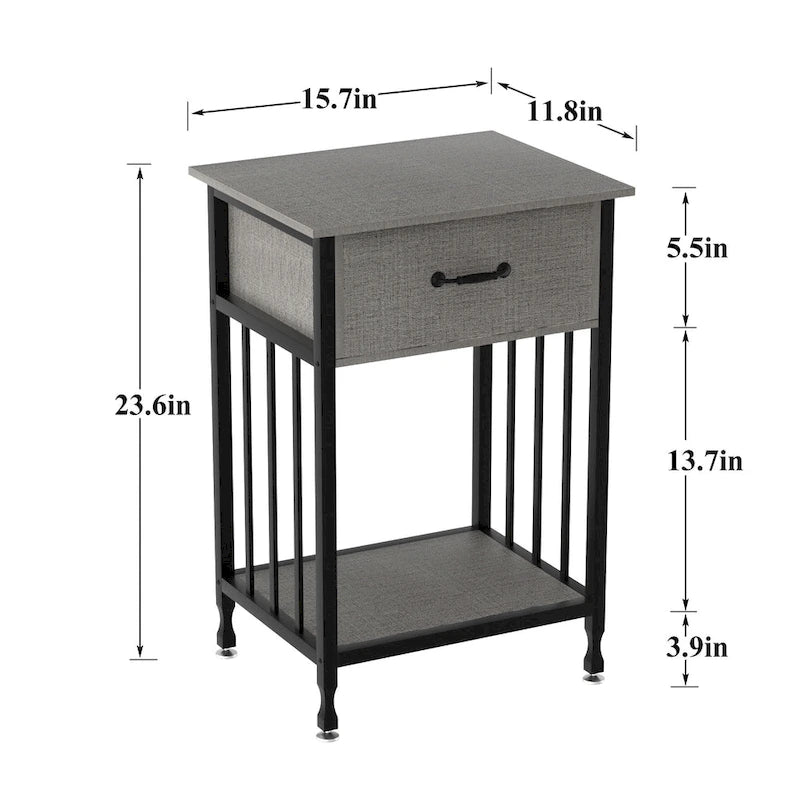 VECELO Comodini moderni set da 2 con cassetto e ripiano portaoggetti