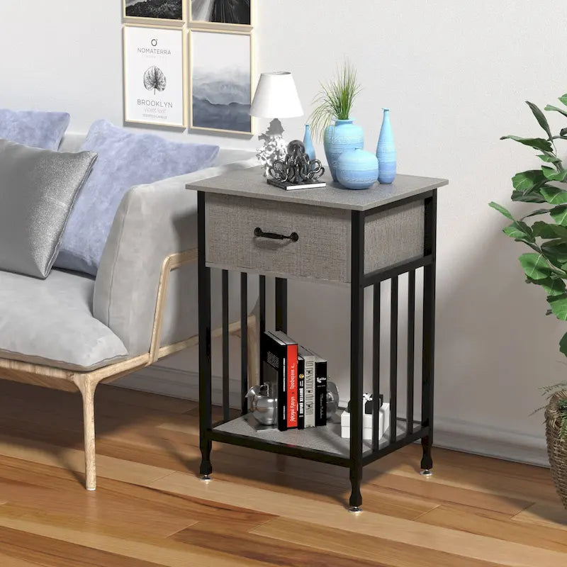 VECELO Comodini moderni set da 2 con cassetto e ripiano portaoggetti