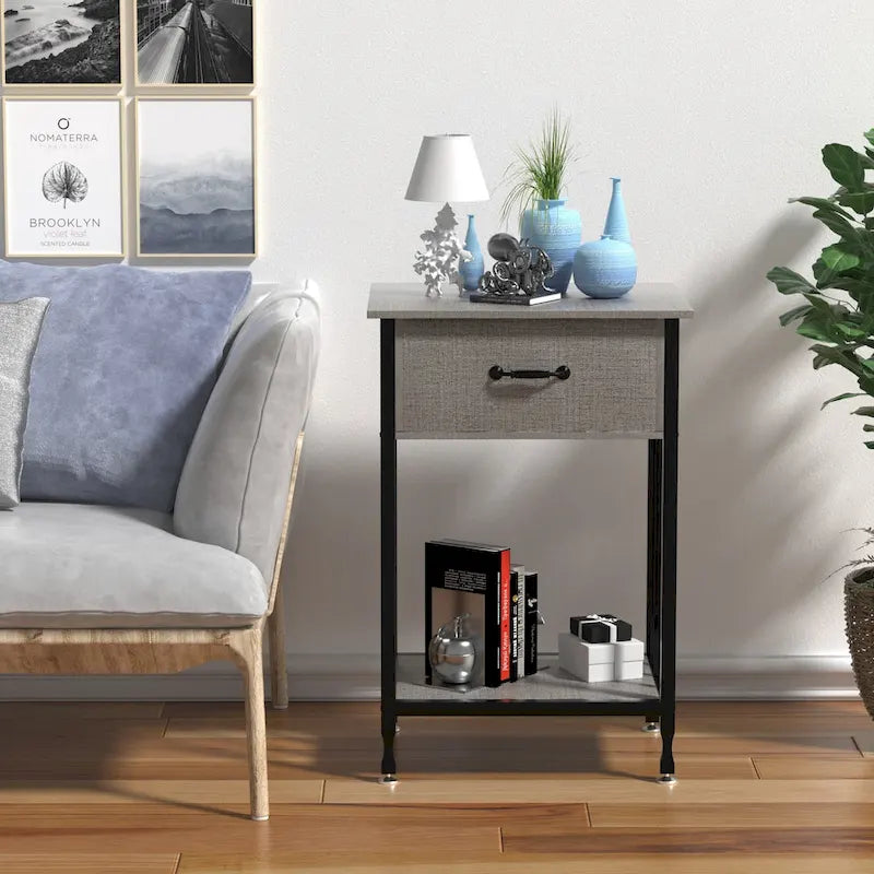 VECELO Comodini moderni set da 2 con cassetto e ripiano portaoggetti