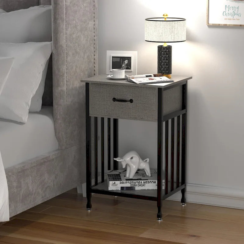 VECELO Comodini moderni set da 2 con cassetto e ripiano portaoggetti