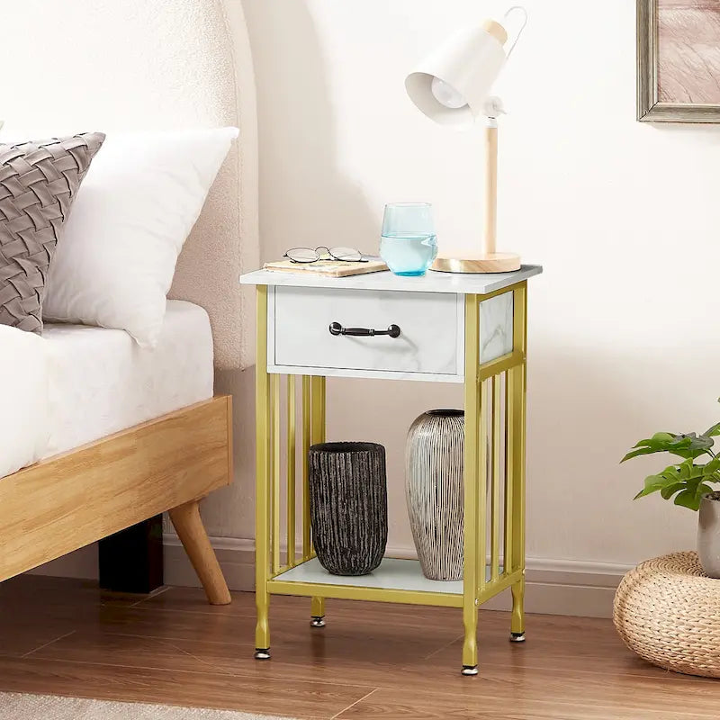 VECELO Comodini moderni set da 2 con cassetto e ripiano portaoggetti