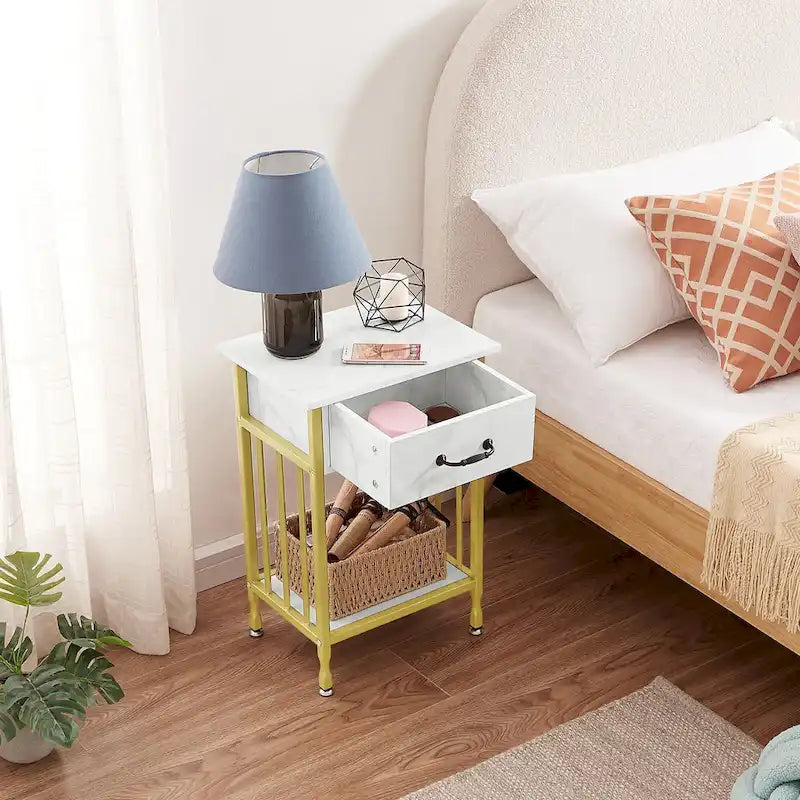 VECELO Comodini moderni set da 2 con cassetto e ripiano portaoggetti