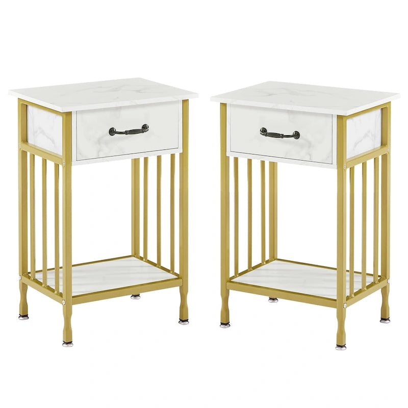 VECELO Comodini moderni set da 2 con cassetto e ripiano portaoggetti