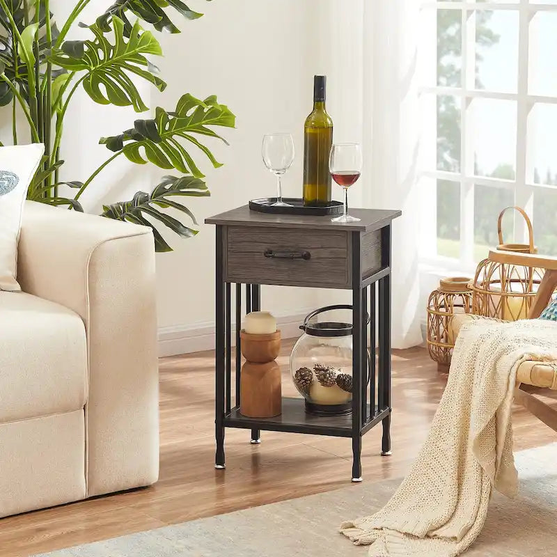 VECELO Comodini moderni set da 2 con cassetto e ripiano portaoggetti