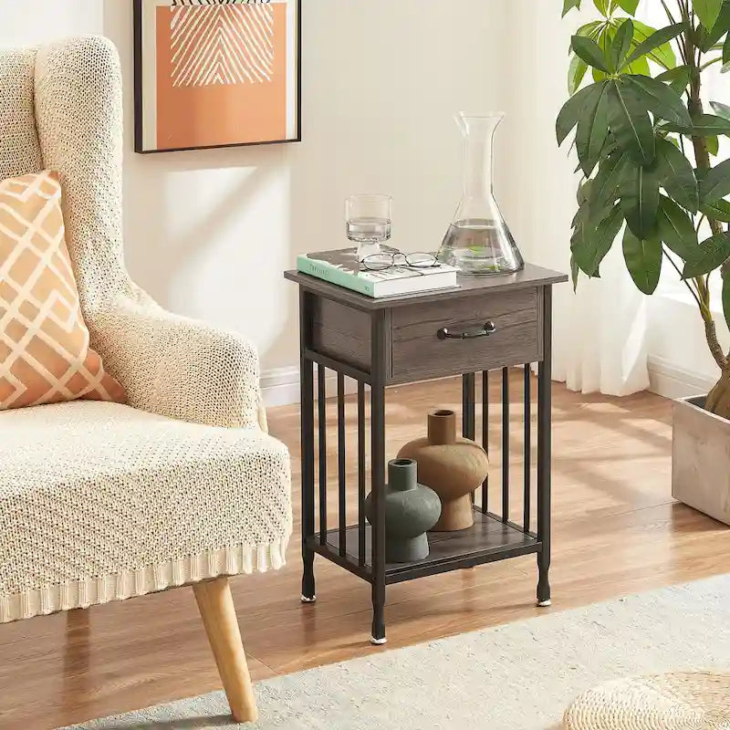VECELO Comodini moderni set da 2 con cassetto e ripiano portaoggetti