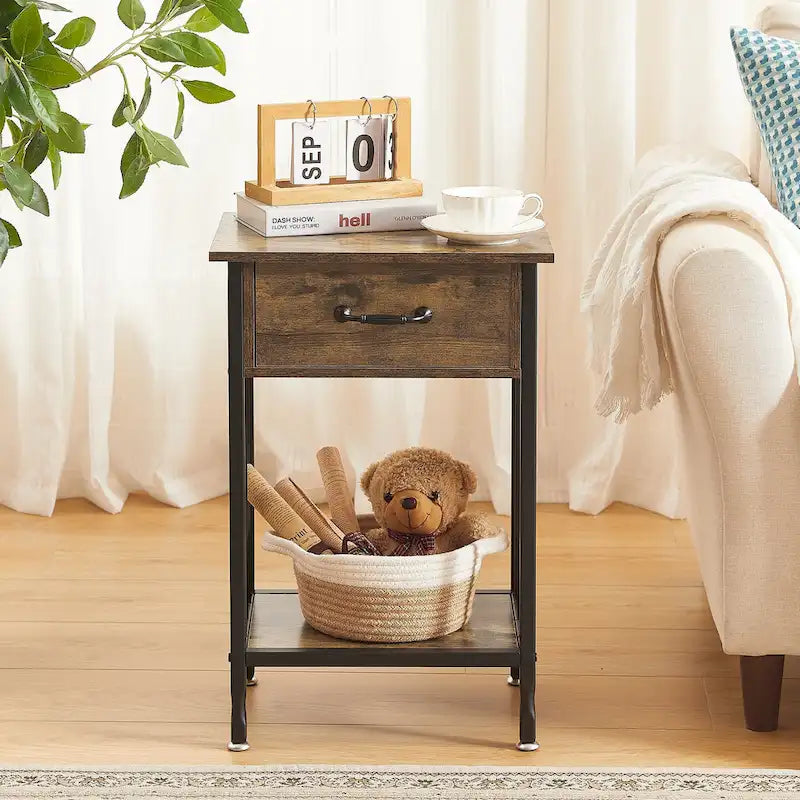 VECELO Comodini moderni set da 2 con cassetto e ripiano portaoggetti