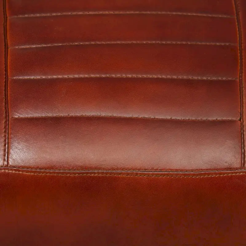 vidaXL Divano Poltrona Singola con Struttura in Metallo per Soggiorno Vera Pelle - 23.6 x 25.2 x 29.1