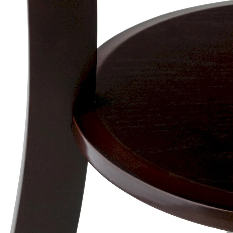 Sasha Round Accent Table, Cappuccino - 20W x 20D x 27H.