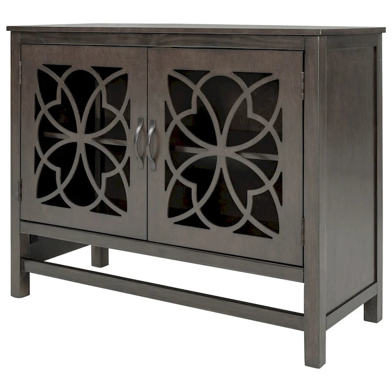 Credenza Buffet con Ante e Ripiano Regolabile in Legno
