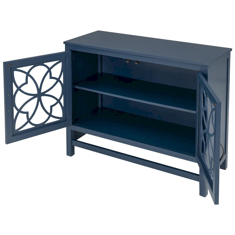 Credenza Buffet con Ante e Ripiano Regolabile in Legno