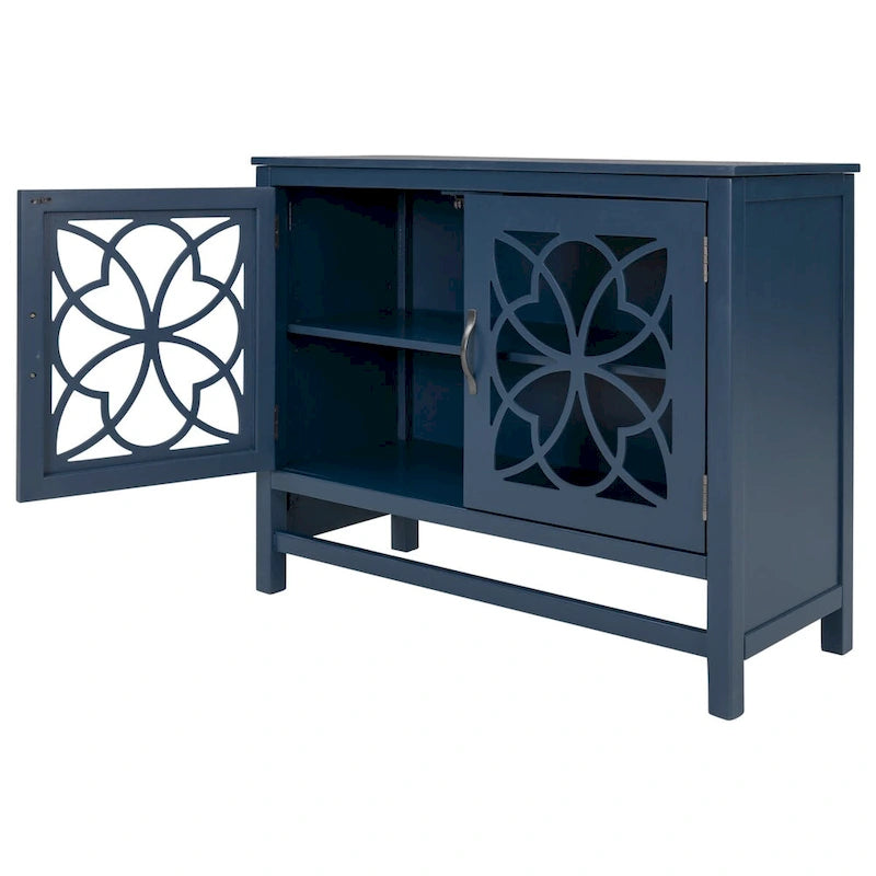 Credenza Buffet con Ante e Ripiano Regolabile in Legno